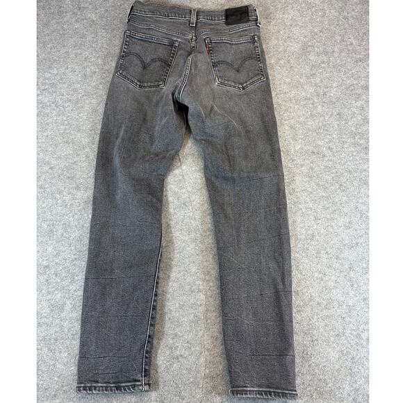 VINTAGE Levis Jeans Womens Size 27 Gray Denim Button Fly Straight 90s Grunge - Picture 2 of 9